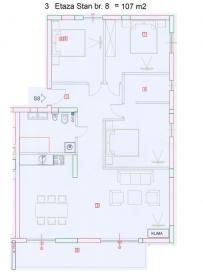 Neue Wohnung zum Verkauf 107 m2 in Budva Montenegro