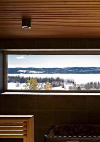 Hotel mit freiem Blick auf die Südspitze des Kallsjön-Sees